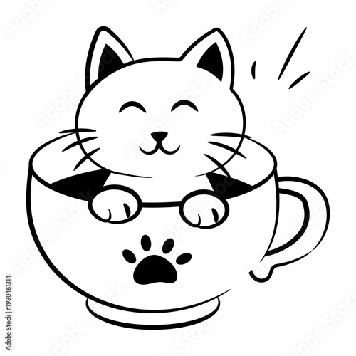 Doodle style icon showing a pet cafe