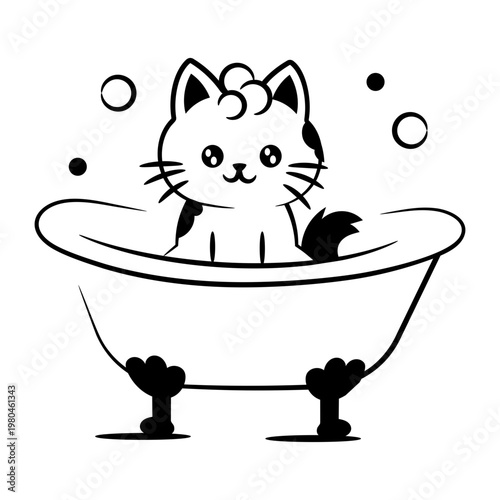 Drawing style icon showing a pet grooming