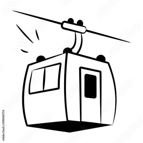 A doodle style icon depicting a chairlift