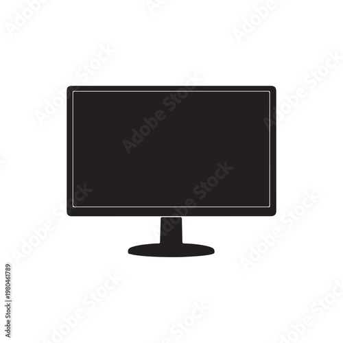 Monitor silhouette vector illustration on white background