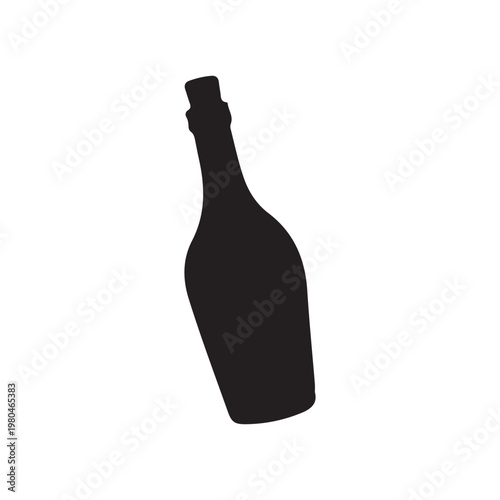 Bottle silhouette vector illustration on white background