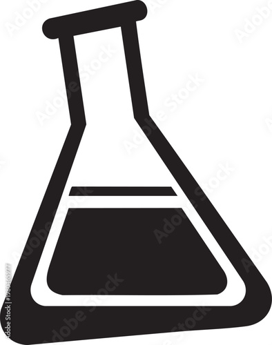 Cuadro en lienzo Laboratory, science, chemistry, lab equipment, black and white, Erlenmeyer flask