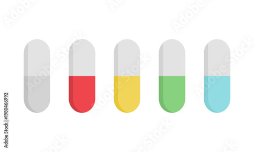 Medicine, pharmacy, capsule vector icon isolate on white background.