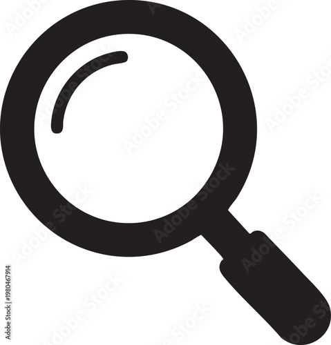 Magnifying Glass Icon, Search Symbol, Black Vector Graphic, Enlargement Tool