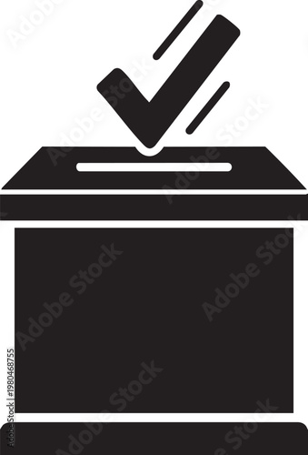 Voting, ballot box, checkmark, election, democracy icon