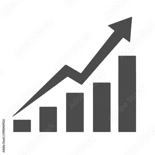 Free Download Growth Chart Arrow Icon Business Analytics Increase Graph Success Symbol Minimal Solid Design Isolated Png Transparent Background - GFXLoad
