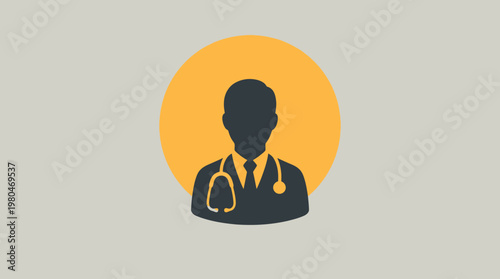 Minimalist Doctor Profile Icon Symbolizing Expert Medical Care and Reliable Healthcare Services in Digital Design