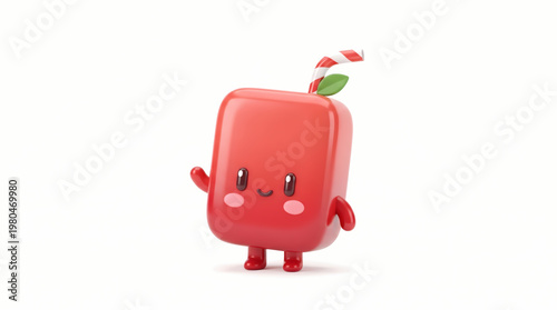 Ultra Cute Juice Box Character for Beverage Branding and Kids Product Packaging