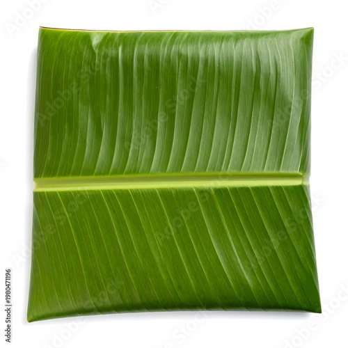 Vibrant Green Folded Banana Leaf Pattern Design