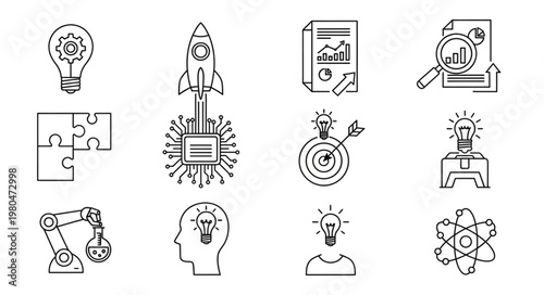 Conceptual illustration of innovation, ideas, and technological advancements in business.