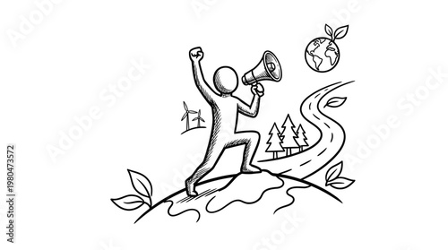 Eco-Activist Raising Awareness for Environmental Protection