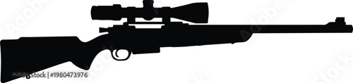 rifle bolt action scope mount silhouette vector illustration
