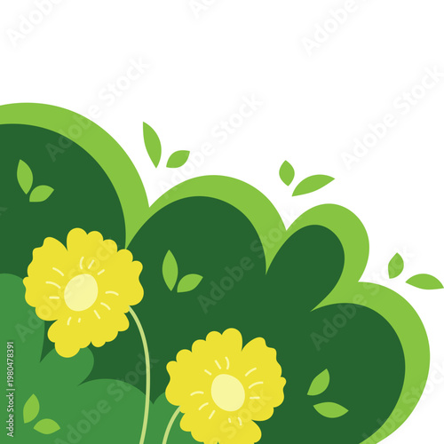 Abstract Floral Bush Corner