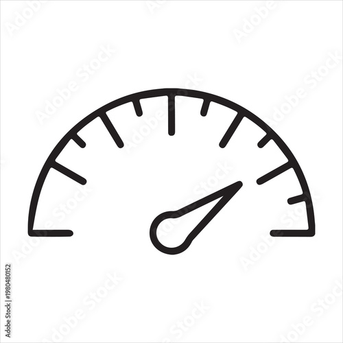 Simple line art icon of a speedometer gauge