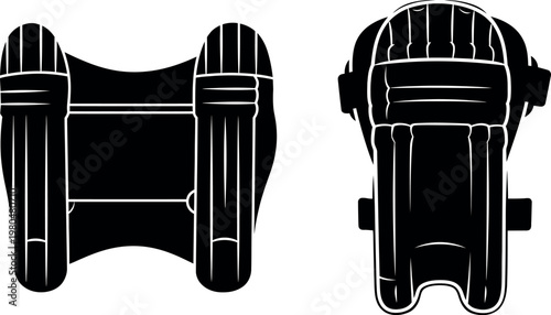Cricket abdominal guard protective gear silhouette for batsmen top view design