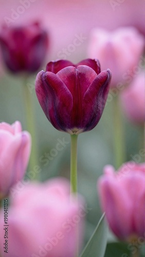 pink tulips in the garden