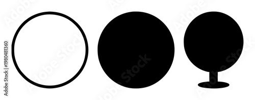 Virtual assistant voice orb set with solid black icon and white background featuring assistant, voice, orb with black icon and white background