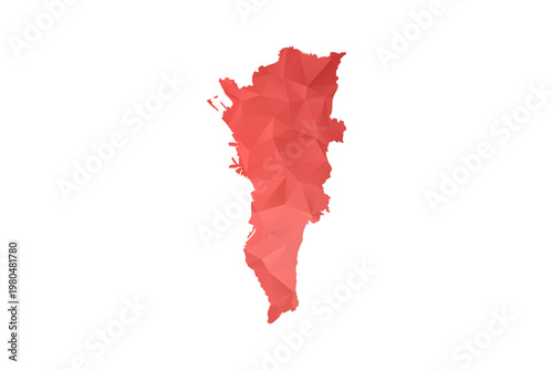 Manila Map - Polygon Style Vector Illustration in Red Gradient, Low Poly Geometric Design, Isolated on White Background, Perfect for Infographics, Reports, and Educational Materials.
