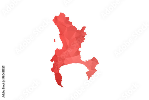 Cape Town Map - Polygon Style Vector Illustration in Red Gradient, Low Poly Geometric Design, Isolated on White Background, Perfect for Infographics, Reports, and Educational Materials.