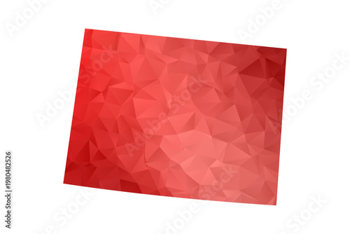 Colorado Map - Polygon Style Vector Illustration in Red Gradient, Low Poly Geometric Design, Isolated on White Background, Perfect for Infographics, Reports, and Educational Materials.