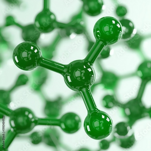 Abstract Green Molecular Structure and Biotechnology Concept