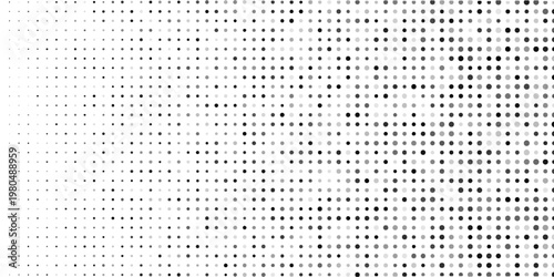 Set of halftone dots gradient pattern texture isolated on white background. Straight dotted spots using halftone circle dot raster texture. Vector blot half tone collection.