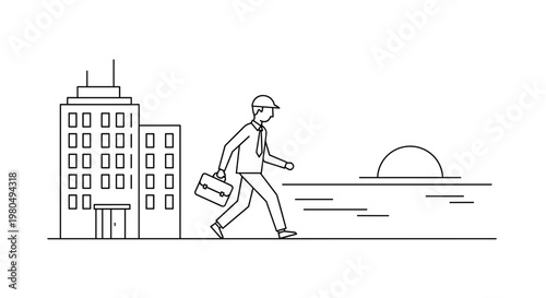 Businessman walking with briefcase 2.