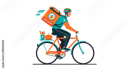 Modern bicycle flat design transport vector illustration