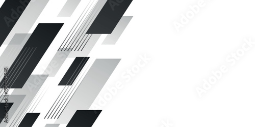 Abstract background with overlapping geometric layers and glowing diagonal lines decoration. Modern line style concept for cover, banner, brochure, marketing, presentation and certificate. EPS. 3