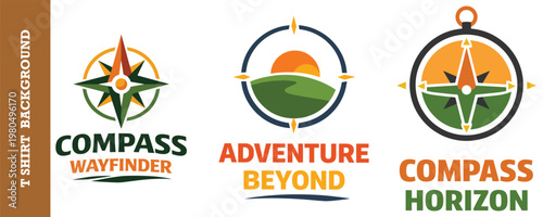 compass wayfinder vector logo set for outdoor adventure and navigation designs.