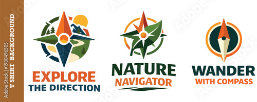 explore direction vector logo set for outdoor adventure and navigation designs.