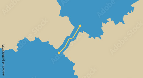 Global Trade Route Map Concept, International Shipping Path, Logistics and Transportation Network Illustration