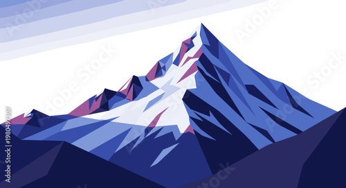Snowy Mountain Peak Landscape View 1.