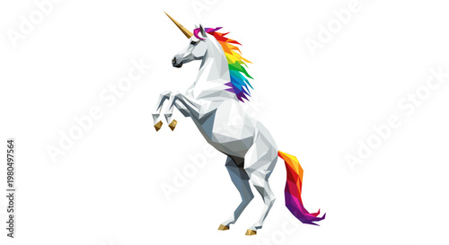 White Unicorn with Rainbow Mane.