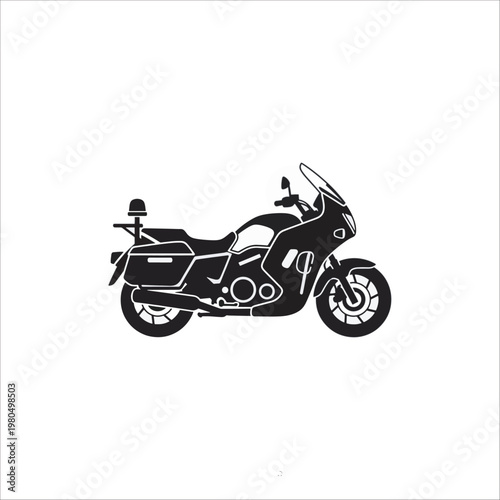 Simple motorcycle vector illustration isolated on a white background showing a fast motorbike vehicle design