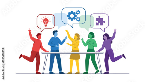 Diverse Team Collaboration Brainstorming Ideas & Solutions