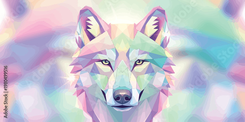 Wolf Face Closeup Looking Forward.