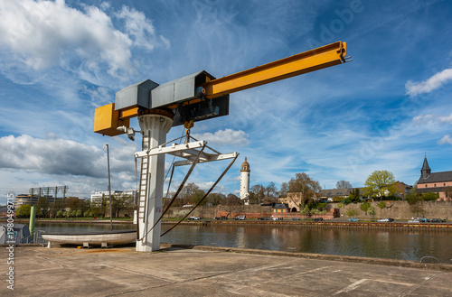 The Main River near Frankfurt-Hoechst, Hesse, Germany