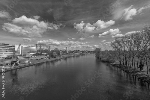 The Main River near Frankfurt-Hoechst, Hesse, Germany