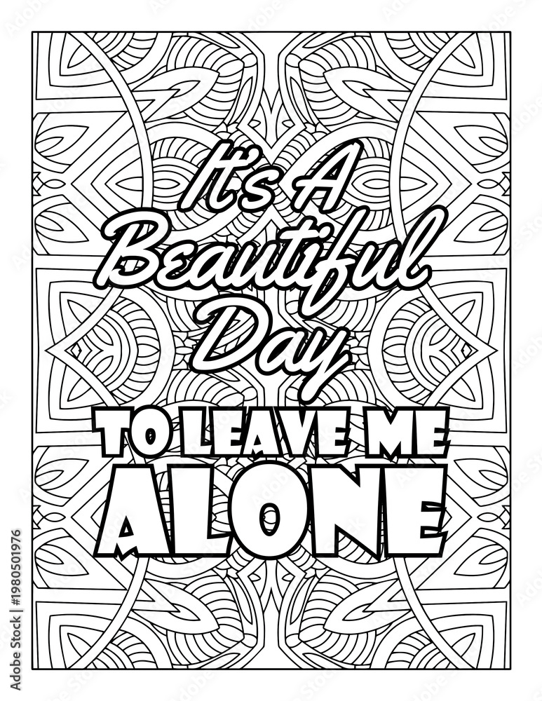 Naklejka premium Sarcastic Introvert Quote Coloring Page with Mandala Pattern