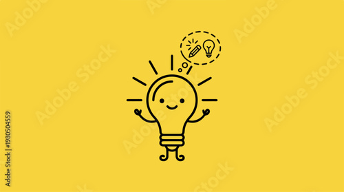 Happy Light Bulb Character Idea.