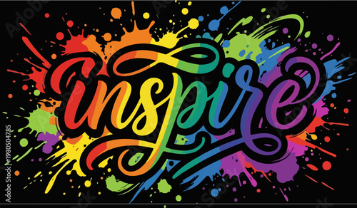 Inspire colorful paint splatter design.