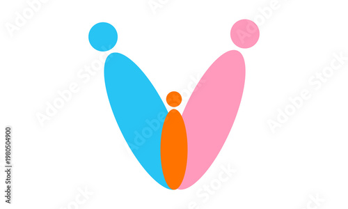 day of family vector logo design