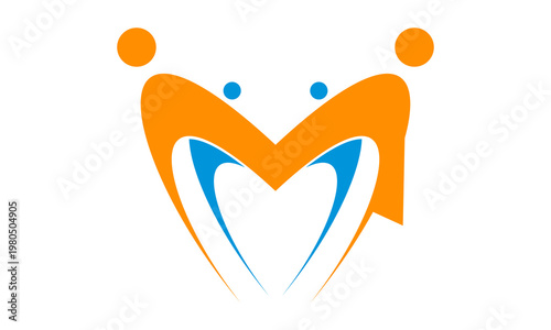 happy family vector logo concept