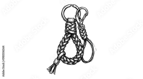 Intricate Hand Drawn Keychain Diagram