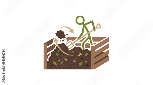 Composting Adding and Turning Compost in a Bin