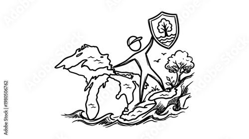 Protecting Nature Person Interacting with Landscape