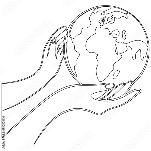 A hand gently cradling a globe symbolizing care for the planet