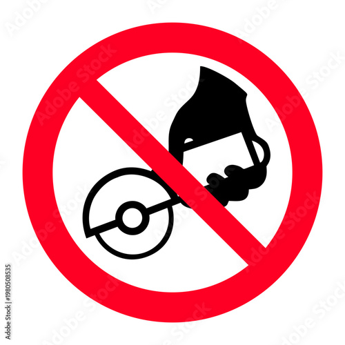 Prohibition sign for do not hand-held grinder ISO 7010 P034.
