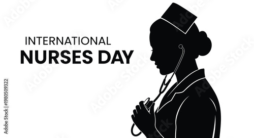 International Nurses Day celebration with a nurse silhouette